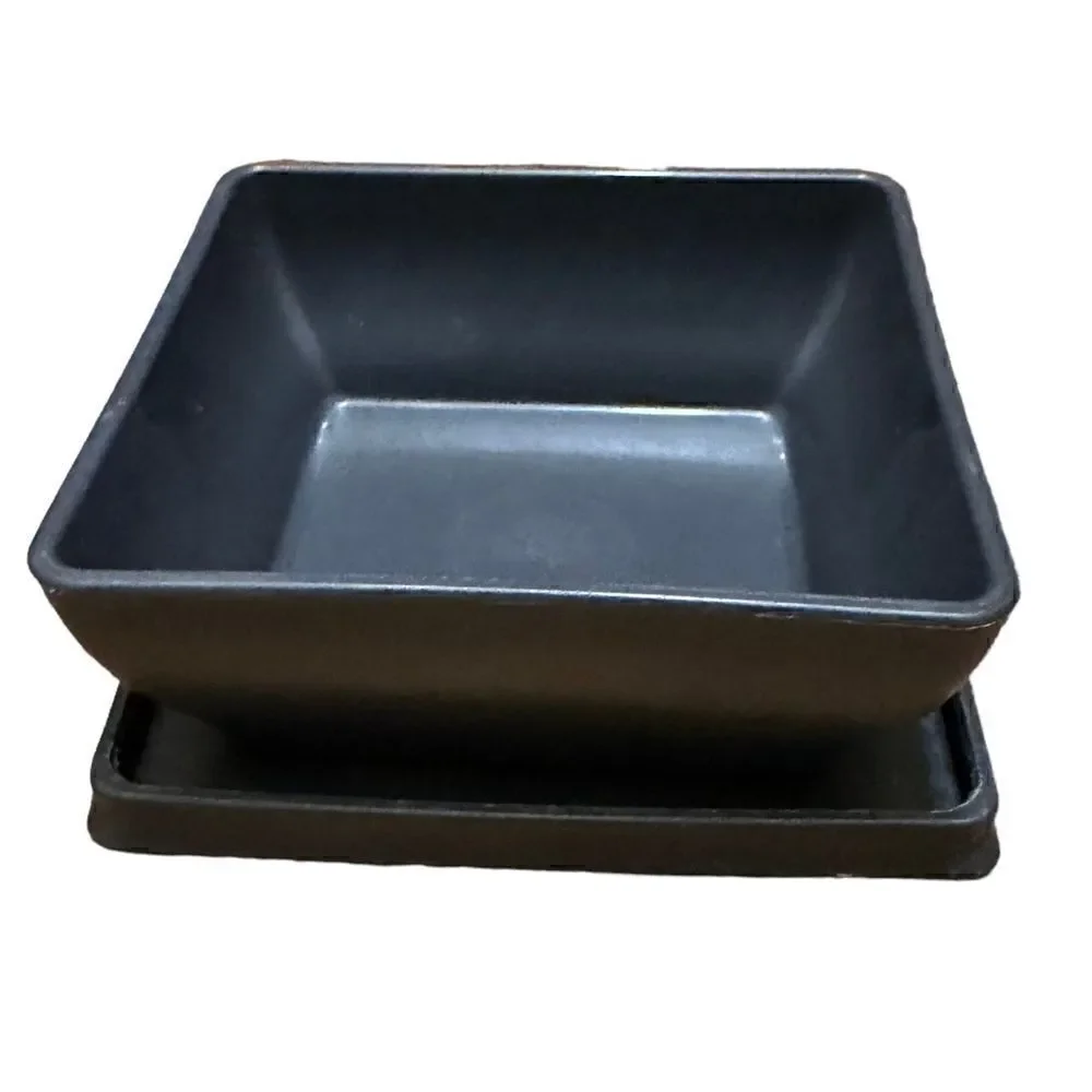Pair of Tupperware Get together dark grey square containers with lids 200ml each